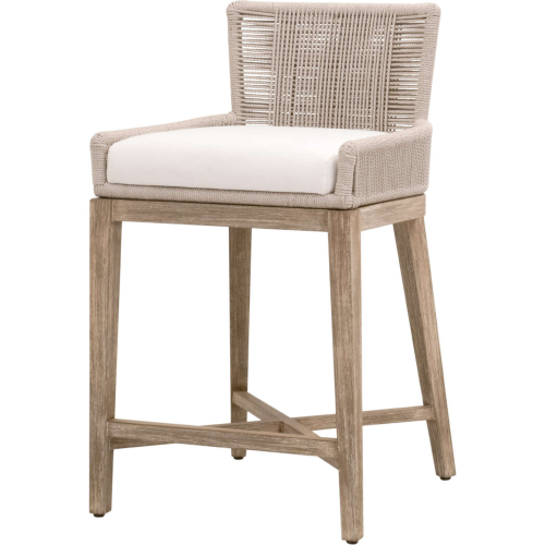 Overlay Counter Stool in Oyster Twist Rope, Pearl Fabric & Gray Wood 6859CS.OYS/LPPRL/NG
